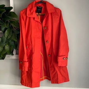 Talbots Orange Rain Trench Coat Size 2
